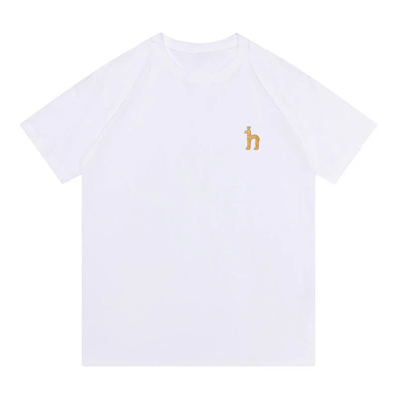 Embroidery T-Shirts for Men Women Short Sleeve 100% Cotton T-shirt Fashion Casual Simple Sports Shirt Loose Tops Tees