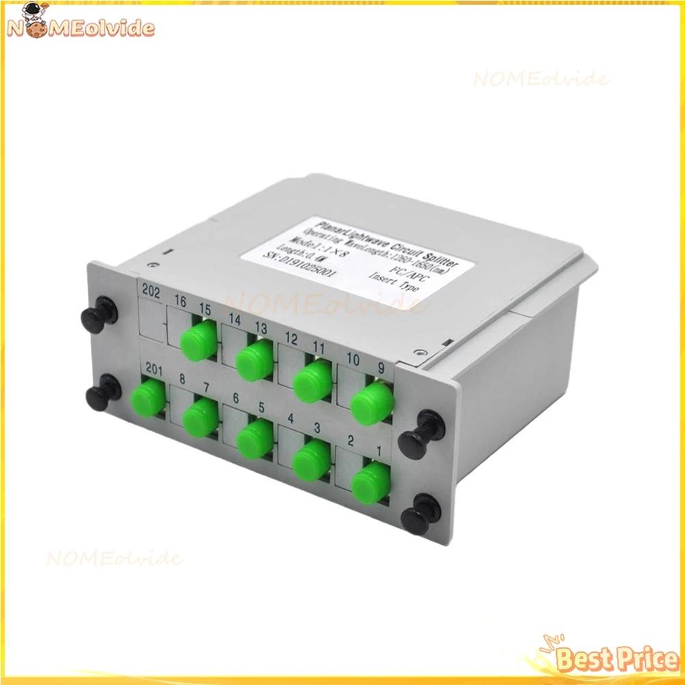 

1*8 FC/APC Fiber Optic Splitter 1x8 Optical PLC Splitter Cassette Box Card Inserting Type Optical FTTH PLC Splitter Splitter Box