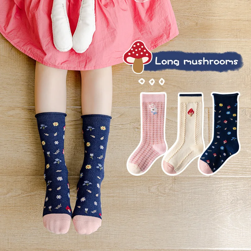 New Double Yarn Cute Girls Socks autumn/winter Socks Pink Rabbit Children Socks In Cuhk children's Socks