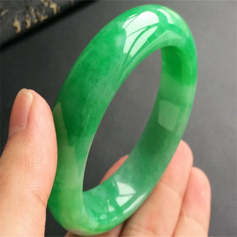 

Hot selling natural hand-carve Zhengyang Full Green Jade Baranglet 54-62mm bracelet fashion Men Women Luck Gifts Amulet
