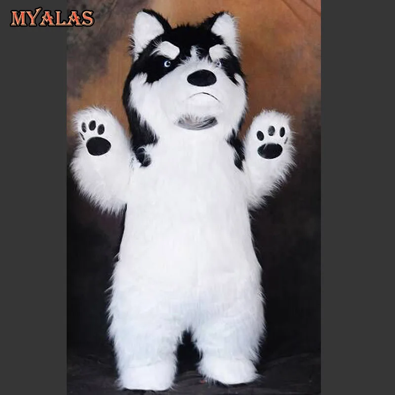 Надувной костюм хаски в виде собаки для косплея Забавный надувной вечерние