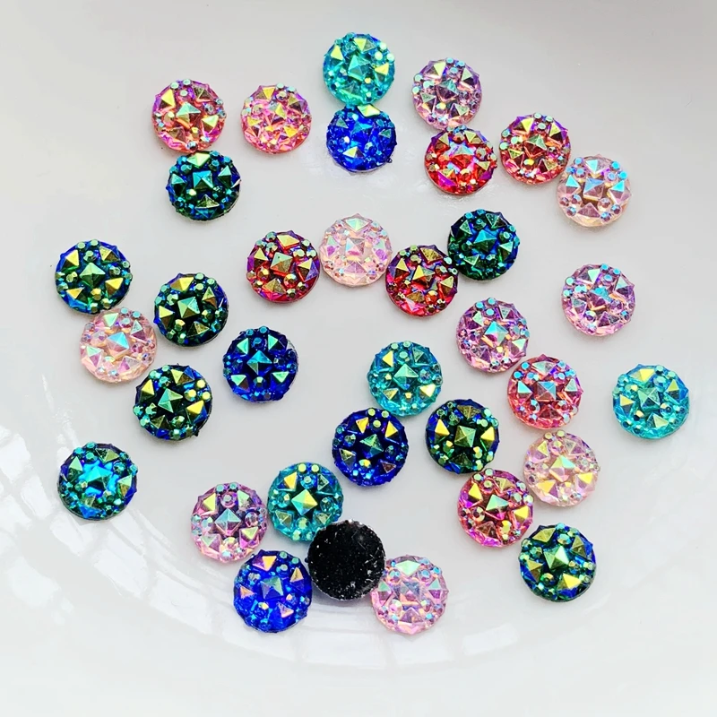 

Wholesale Each size Crystal AB Resin Flatback Rhinestones Round Crystal Stones Non Hotfix Scrapbook Strass for DIY Crafts