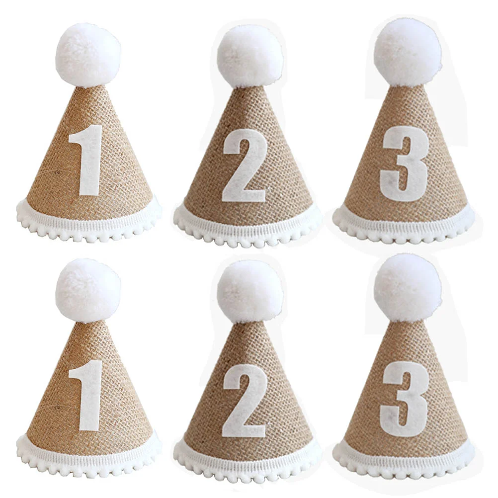 

6pcs Kid Birthday Hats Interesting Decorative Party Hat Lovely Birthday Caps