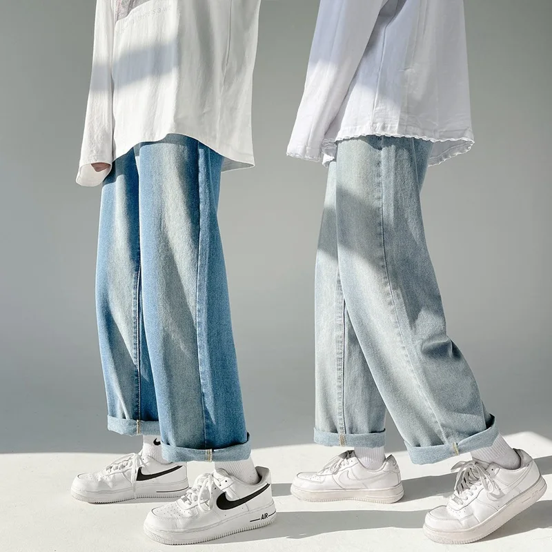 Men's Jeans Pants Trousers for Men Jean Spring Denim Mens Man Male Trendyol Streetwear Korean Fashion Men Boys Large Flare Sale