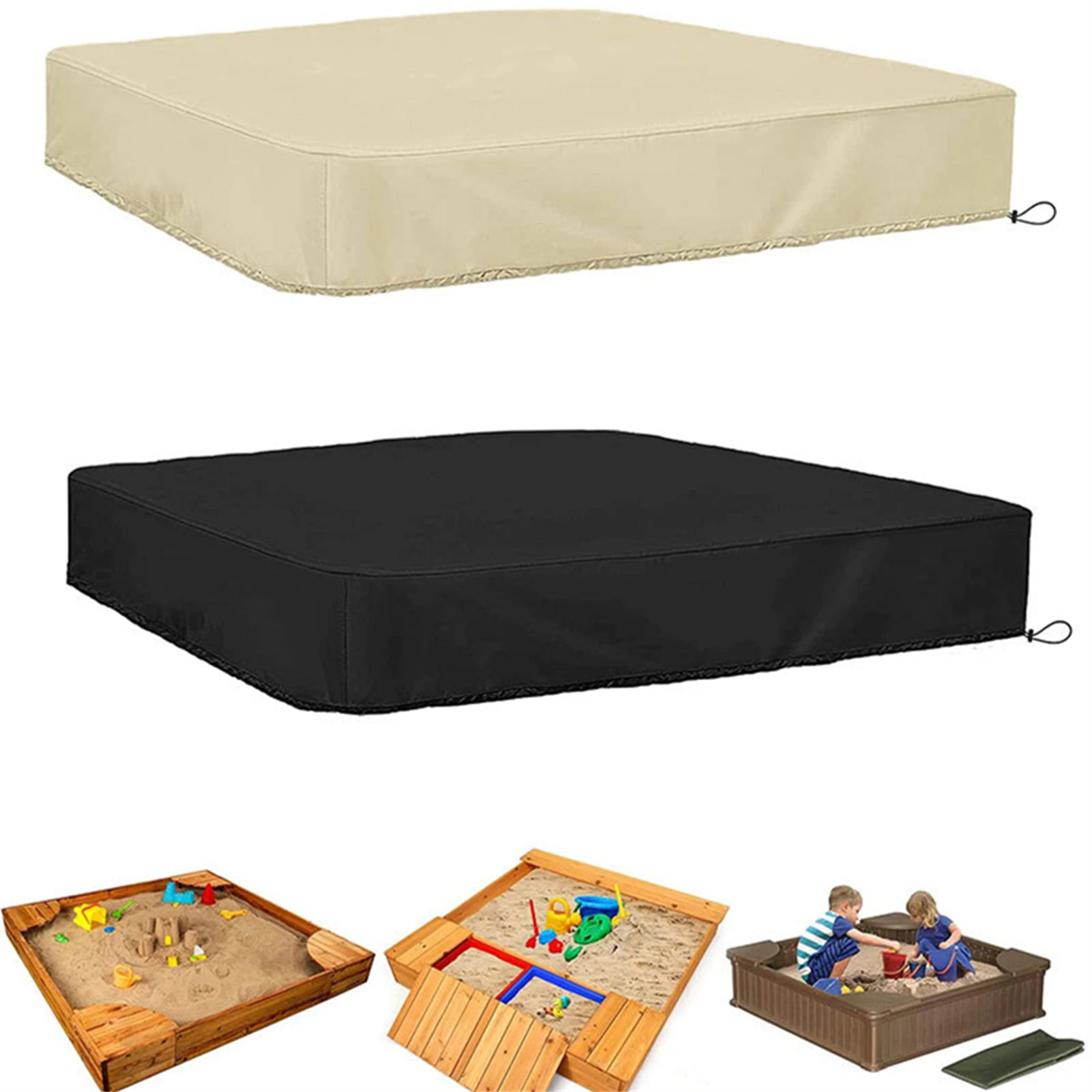 

Sandbox Cover Square Protective Cover with Drawstring Dustproof Waterproof Sandbox Canopy for Outdoor Sandpit Pool and Toys