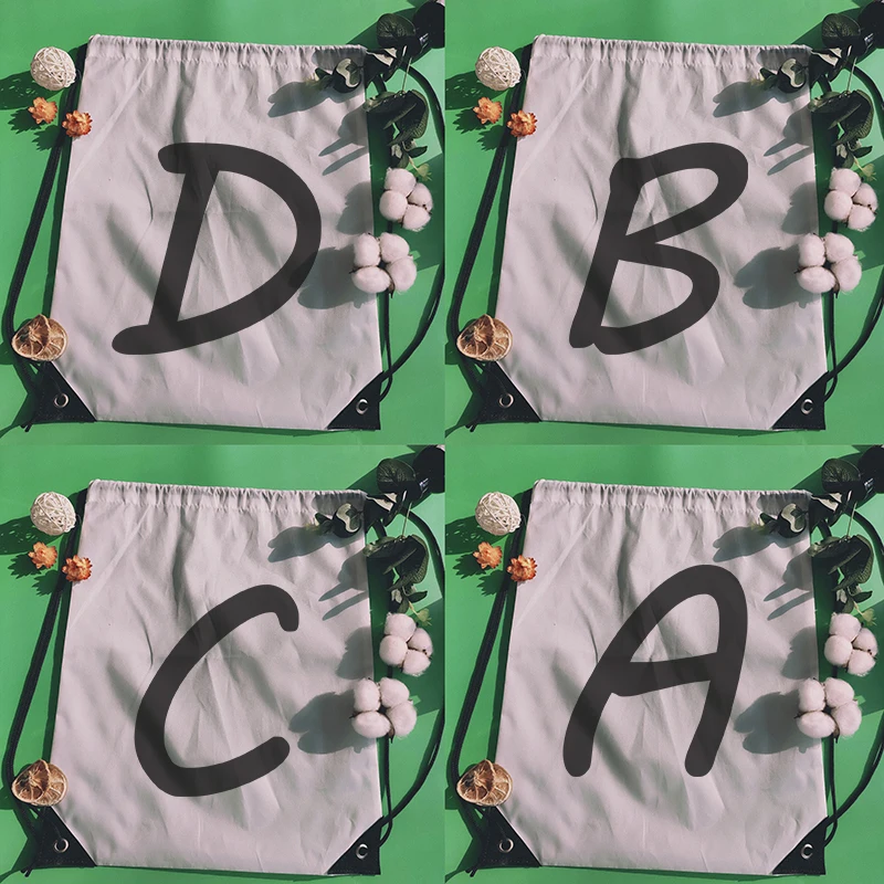 

Сумка на шнурке, простая Студенческая баскетбольная сумка с буквенным принтом, женские спортивные водонепроницаемые складные сумки, чехол ...