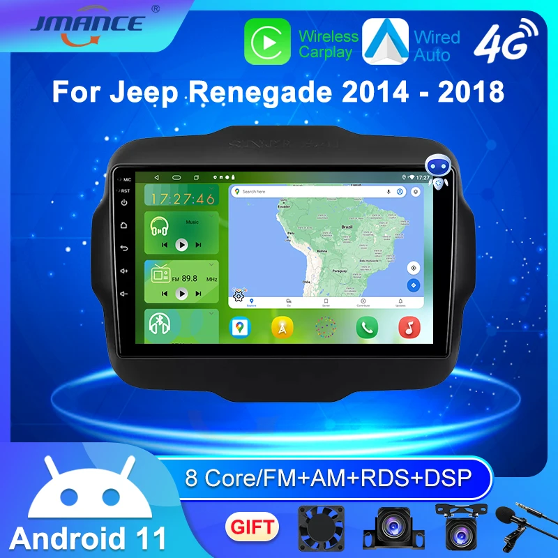 

JMANCE For Jeep Renegade 2014 - 2018 Car Radio Ai Voice Multimedia Video Player Navigation No 2din 2 din dvd