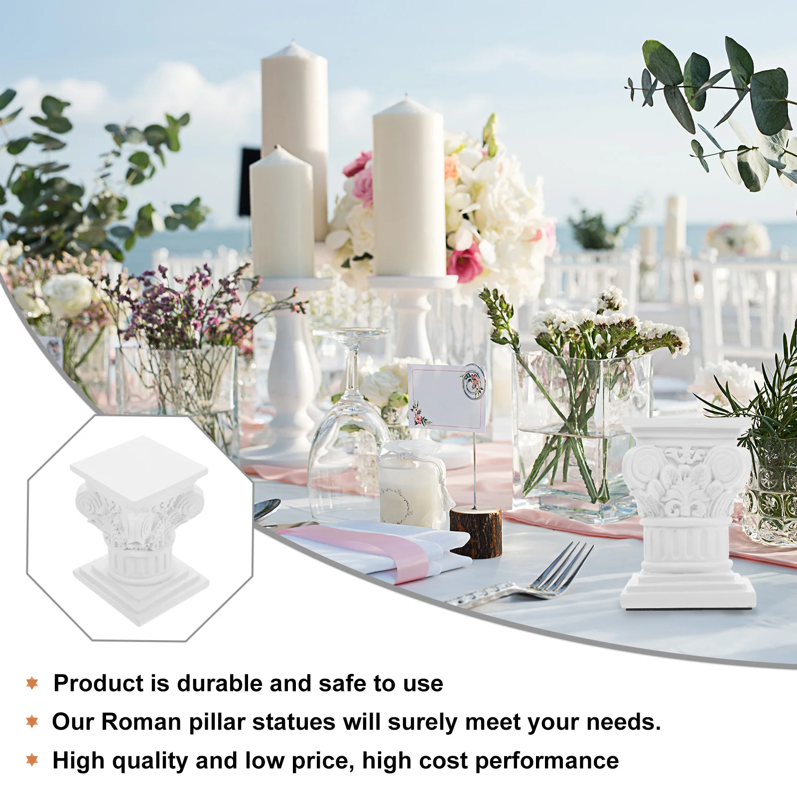 

Wedding Decor Greek Column Sculpture Dining Room Table Office Desktop Decoration Garden Plinth Base Riser Candlestick Ornaments
