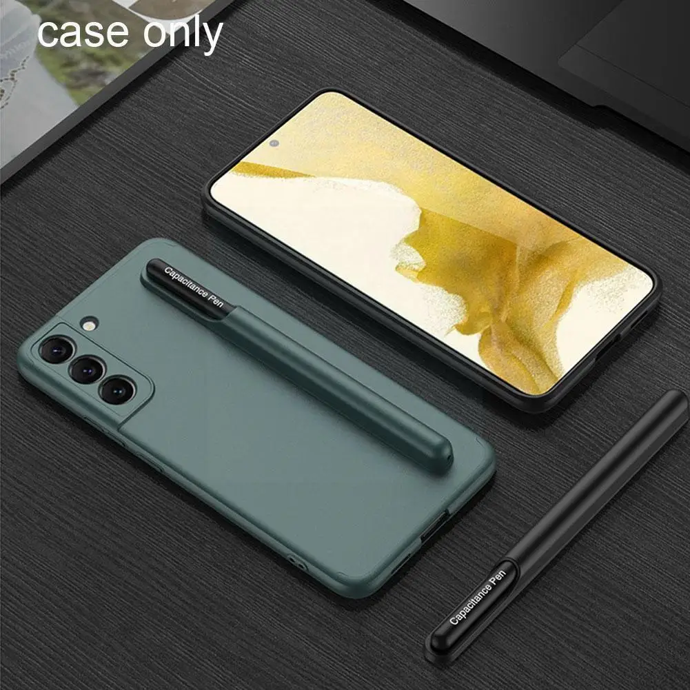 

Чехол для Samsung Galaxy S22 Plus, силиконовый чехол с матовым слотом для ручки, противоударный защитный чехол для телефона, простой чехол для телефон...