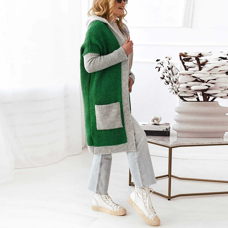 Winter Women's Knitted Cardian Sweater Hoodies Ladies Long Sleeve Solid Loose Button Tops Soft Oversized Femme Long Sweater New