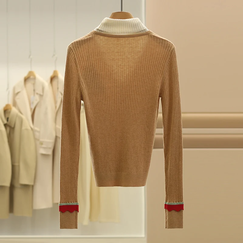 Цена по счетчику 559 [Qian] Искусственный вязаный свитер из двух предметов с