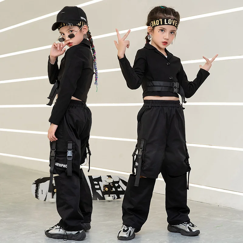 

Children's Jazz Dance Set Girls Hip Hop Show Hip-hop Dress Autumn Girls Hiphop Performance Dress Children's Fashion Dress