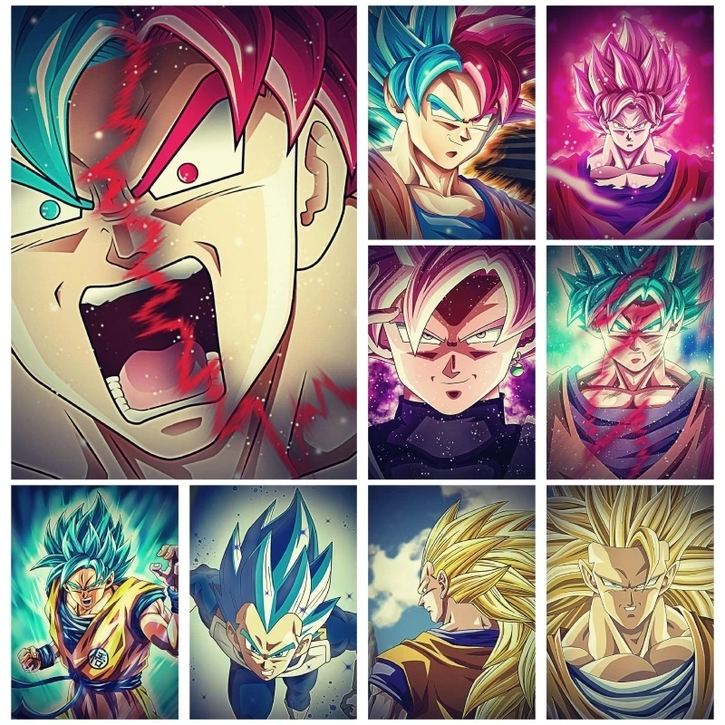 

Kakarotto Wall Painting Canvas Dragon Ball Modular Pictures SonGohan Print Posters Songoten Home Decoration Artwork Living Room