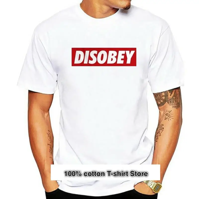 

Disobey-Camiseta con estampado para hombre, camisa de manga corta, informal, Hipster, Cool Tops