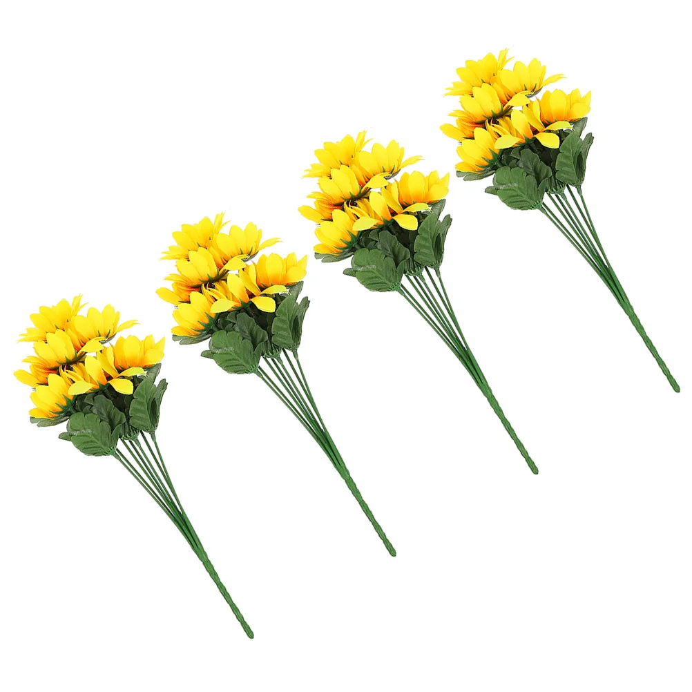 

4 Bunches of Creative Sunflower Bouquet Decors Simulation Sunflower Bouquet Decors