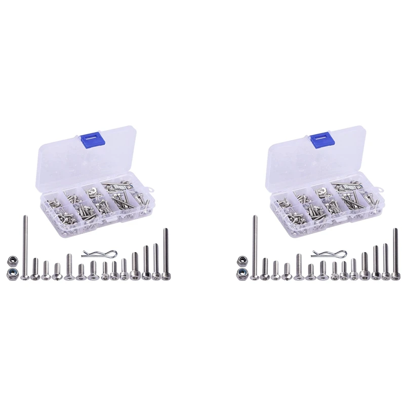 

410Pcs Stainless Steel Rc Countersunk Screw Kit For 1/10 1/8 Traxxas Slash Rustler Axial Hsp Hpi Arrma Redcat Rc Truck