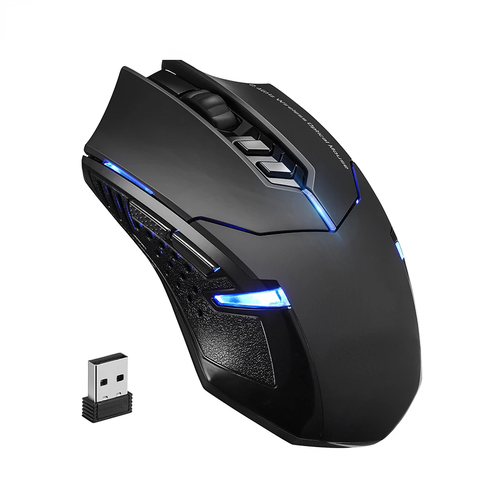 

PC066 Wireless Gaming Mouse 2400DPI Portable Gamer Mice With Programmable Side Buttons Ergonomic Grips For Laptop PC