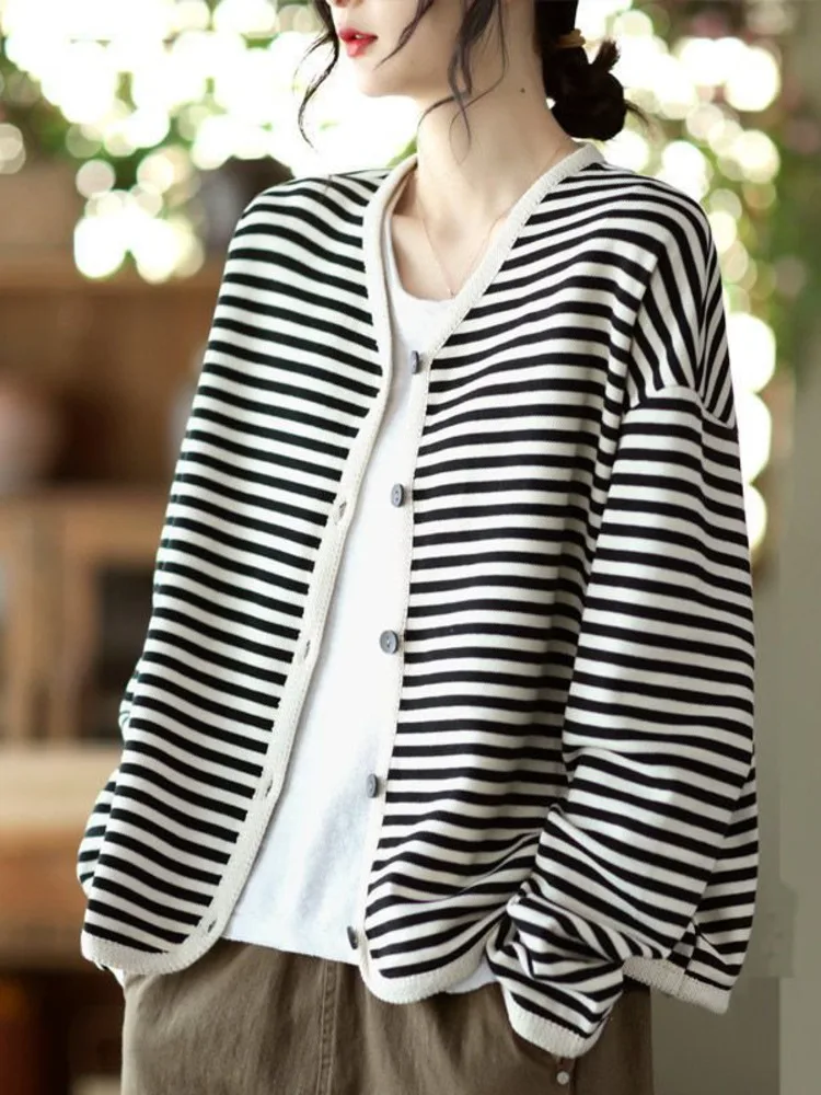 

Женский трикотажный кардиган с V-образным вырезом, длинным рукавом