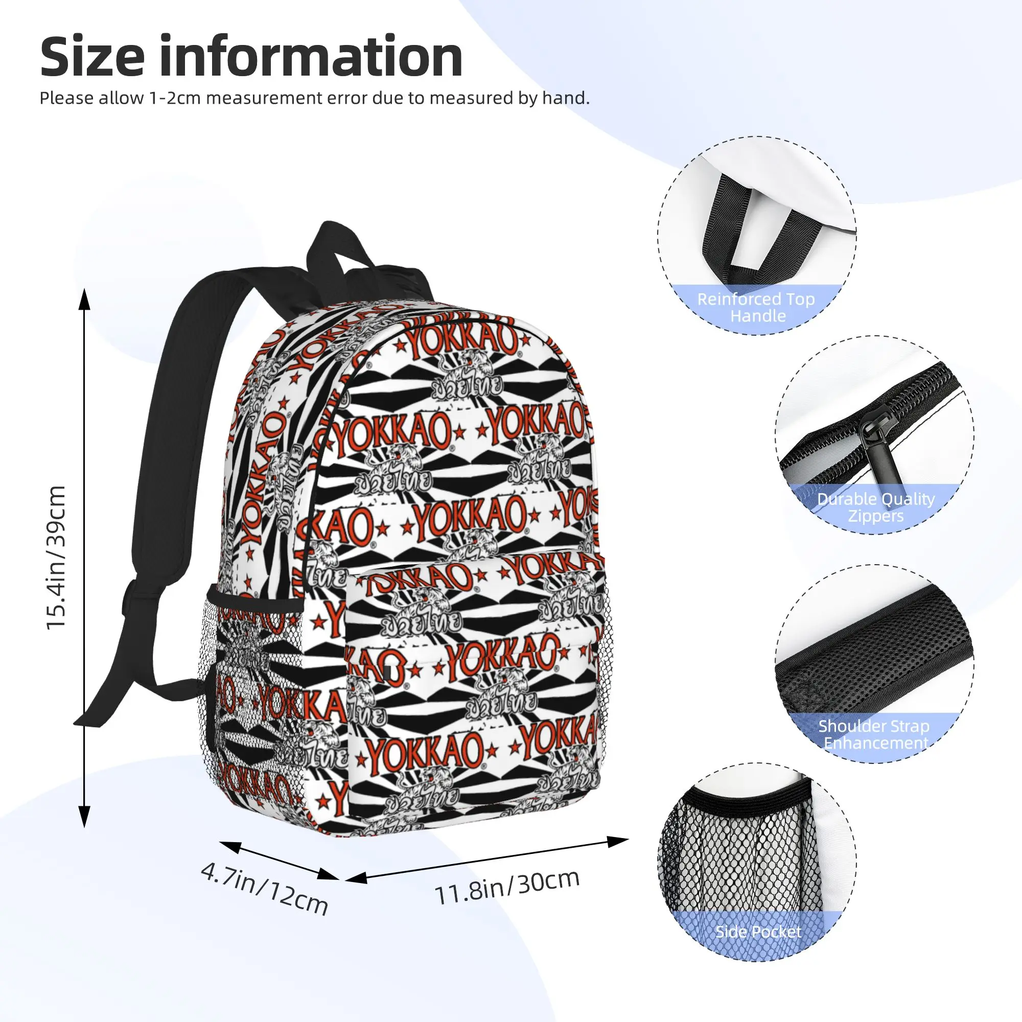 Фото Рюкзак с логотипом Yokkao Muay Thai, горячая распродажа, вместительный рюкзак для мальчиков и девочек, сумка через плечо для мужчин и женщин, школьная сумка №2