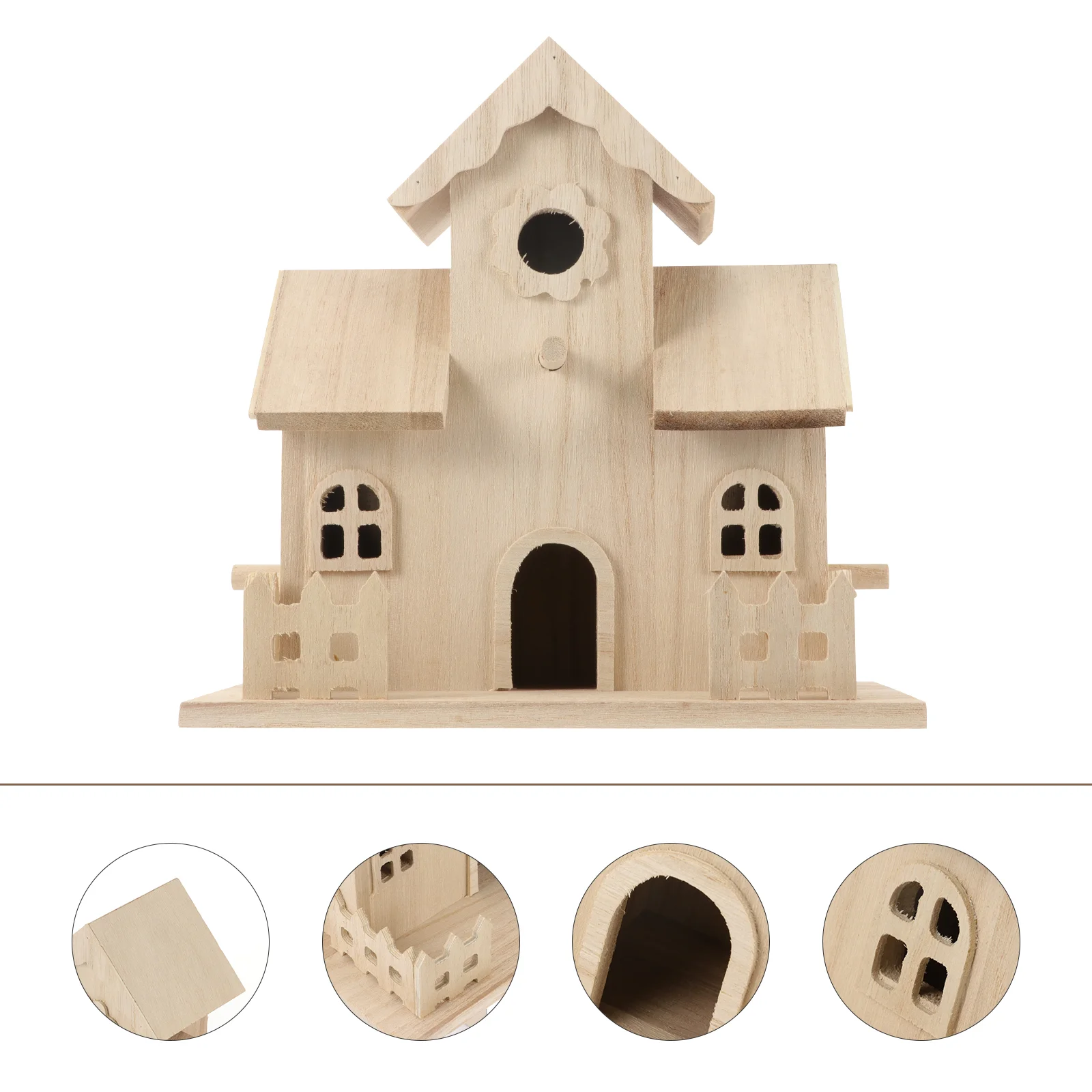 

Wooden Bird House: bird nest box Hanging Birdhouse for Outside Wood Birds Nest Box Garden Indoor Ornament Natural Cedar Patio