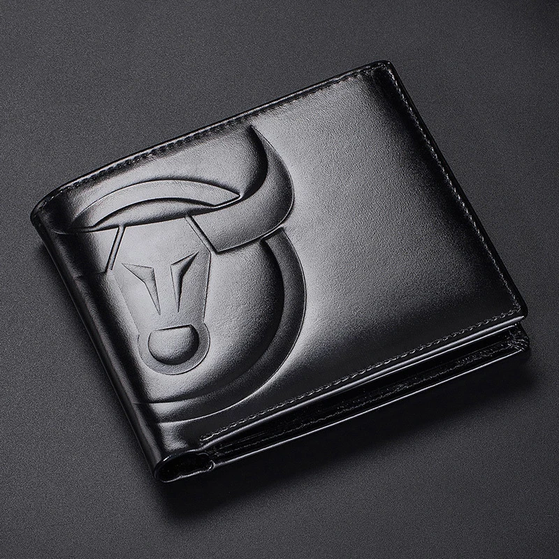 Men's Genuine Leather Wallet Multi Card Horizontal and Vertical Business Money Clip Top Layer Cowhide Driver's License Money Bag