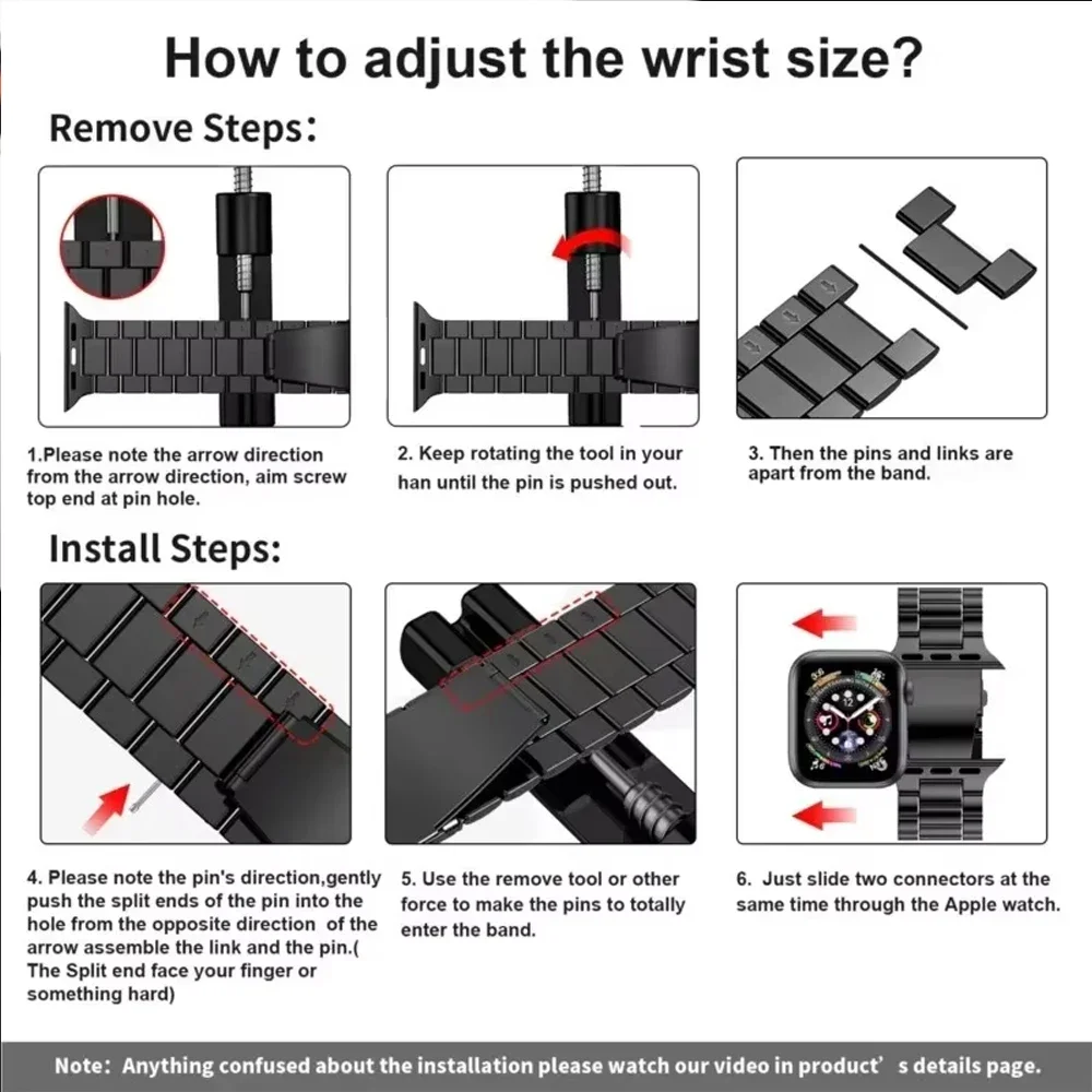 Фото Ремешок из нержавеющей стали для Apple Watch Band 44 мм 45 мм 49 мм 46 мм 38 мм 40 мм 41 42 мм Браслет IWatch Series Ultra 3/2 11 10 9 8 7 SE №5