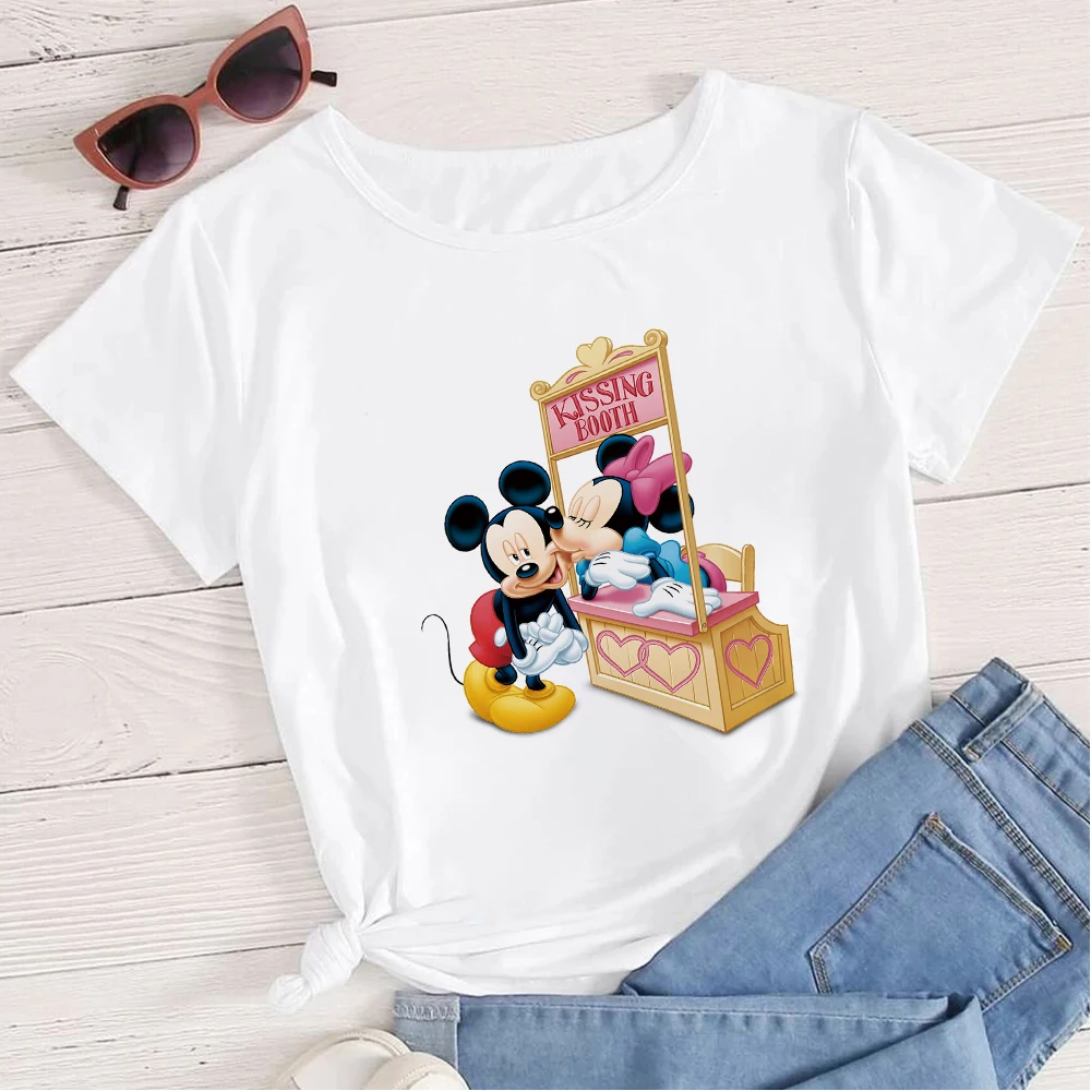 

Disney Kissing Booth Mickey and Minnie Couple T Shirt Gothic Top Girlfriend Birthday Gift Wedding Anniversary Summer 2022 Urban
