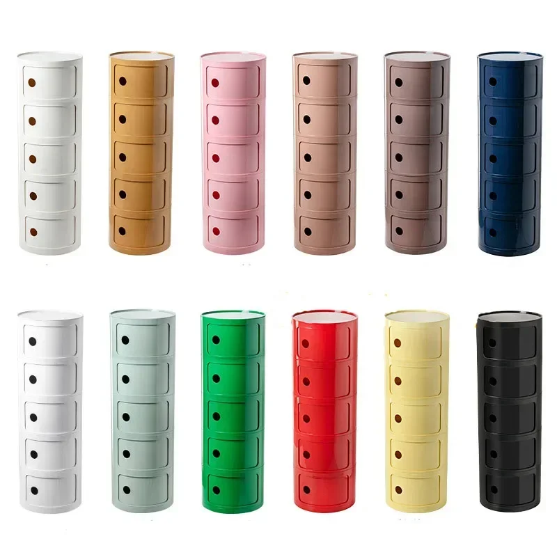 Nordic Ins Net Красная прикроватная тумбочка Современный минималистский белый круглый