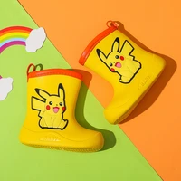 kawaii pok%c3%a9mon pikachu childrens cartoon rain shoes for boys and girls waterproof pokemon wear boots