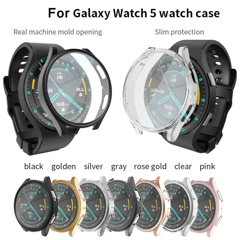 

Защитный чехол для Samsung Galaxy Watch 5 40 мм 44 мм, мягкие защитные чехлы-бамперы из ТПУ с покрытием, аксессуары для Galaxy Watch 5
