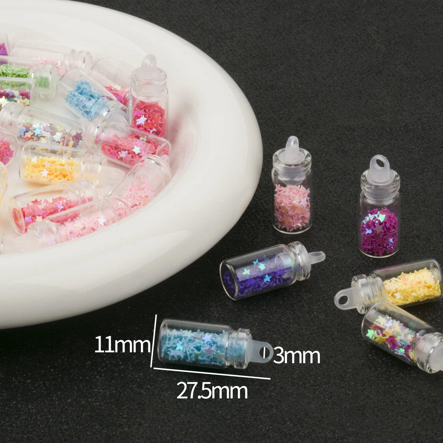 

10 шт., прозрачные стеклянные подвески в виде флакона