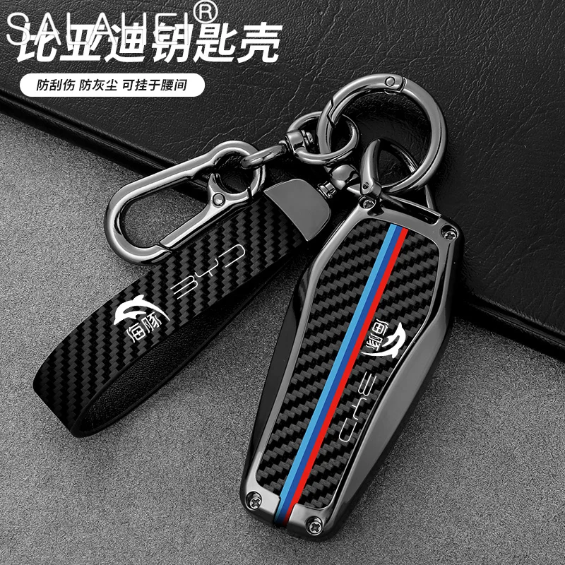 

Alloy Car Remote Key Fob Case Cover Protect Shell For BYD Second Song Max Dm Tang QIn Pro Generation Yuan Han Ev Atto 3 Dolphin