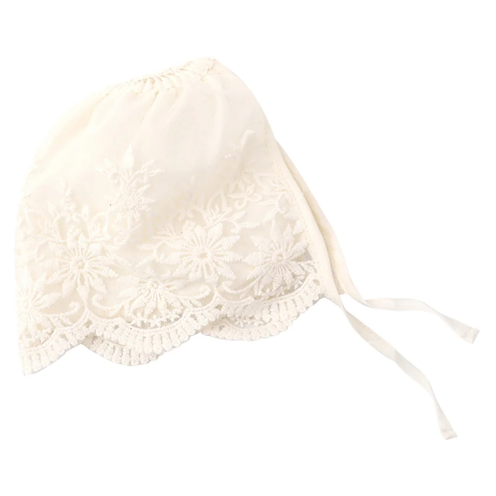 

1pc Baby Girl Sun Hat Elegant Lace Lightweight Windproof Rope Baby Summer Hat