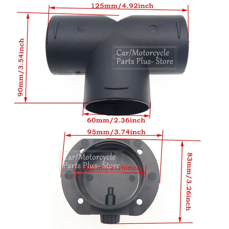 

75 мм дизельный обогреватель, воздуховоды, Т-образный выпускной разъем с регулирующим клапаном для парковки Webasto Eberspaecher