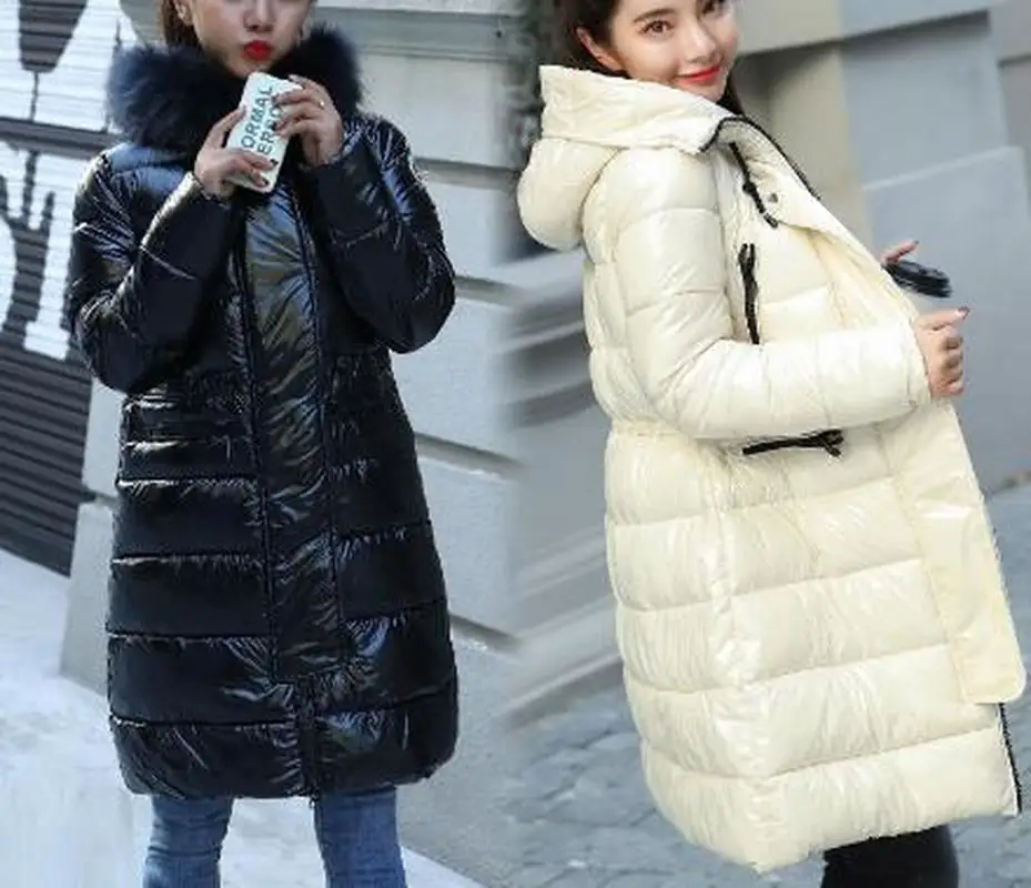 2023 Winter Thick and Warm Cotton Down Jacket Women's New Zipper Hooded Casual Slim Mid-length Jacket