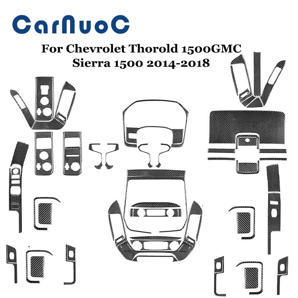 

Car Decorative Accessories Stickers Carbon Fiber Interior Mouldings Strips For Chevrolet Thorold 1500GMC Sierra 1500 2014-2018