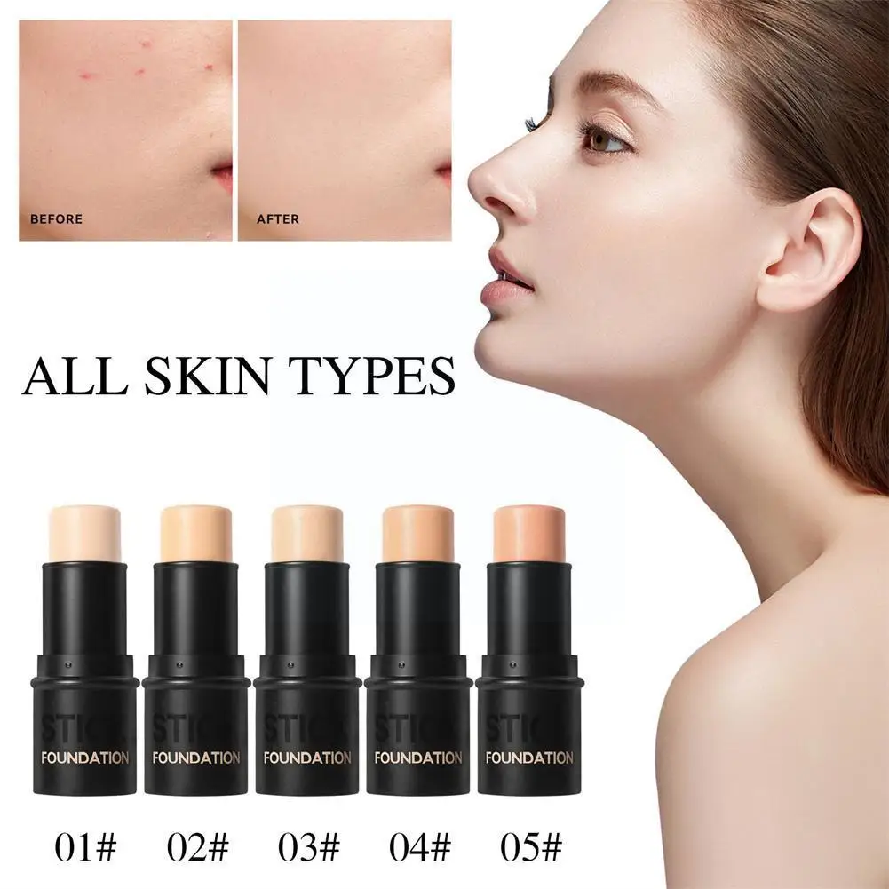 

DEROL Concealer Foundation Stick Oil Control Natural Long-lasting Hydration Cream Moisturizing Isolation bb Foundation Liqu X9X1