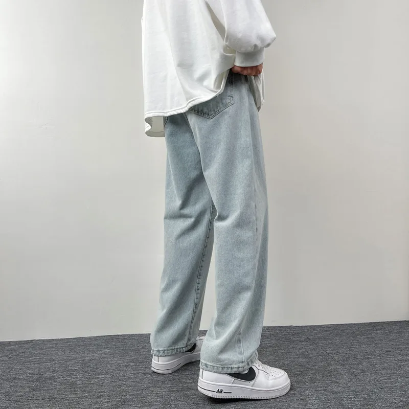 Summer 5 Colors Wide Leg Jeans Men Fashion Casual Straight Jeans Men Streetwear Hip Hop Loose Denim Pants Mens Trousers S-2XL