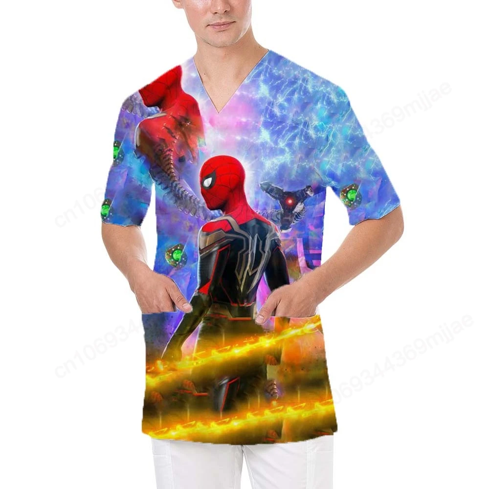 Лето 2024 мужская футболка модный дизайн с v-образным вырезом двойной карман