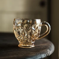 glass pot belly mugs breakfast cup with handle 200ml classical style creative coffee milk tea dessert yogurt oat glasses