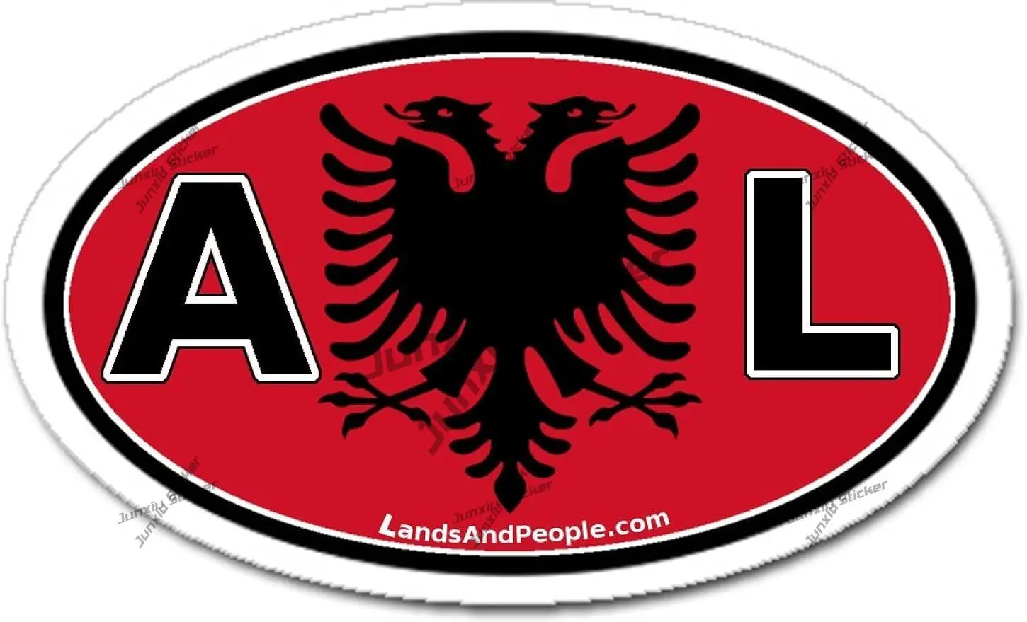 

Albania Country Code Oval AL Sticker Coat of Arms of Albania Eagle Decal Accessories Cover Scratches Decoration Car Accessories