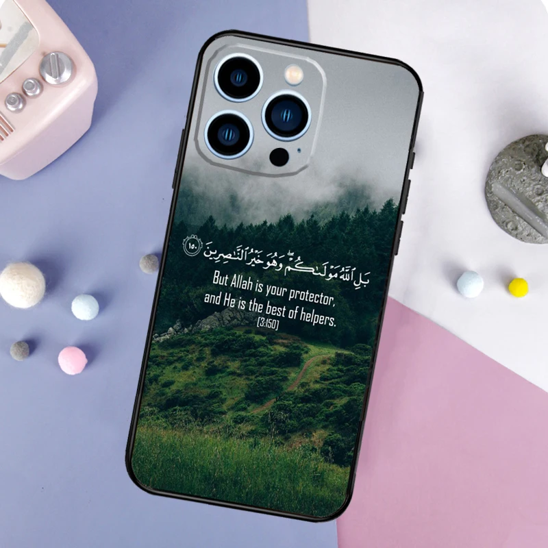 Фото Чехол для телефона с исламской цитатой Мусульманской Surah Ikhlas для iPhone 17 Pro Max 15 13 12 11 14 16 Pro Max Plus Mini 16e 17 Air Back Cover №4