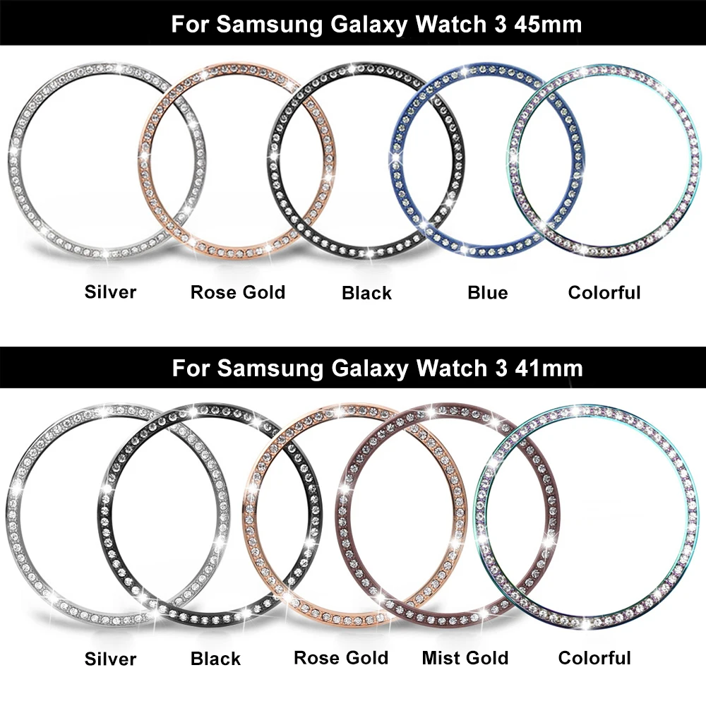 Metal Bezel For Samsung Galaxy Watch 3 41mm 45mm Protector Cover Ring Bumper Adhesive Accessories Galaxy Watch3 41 45 mm Case