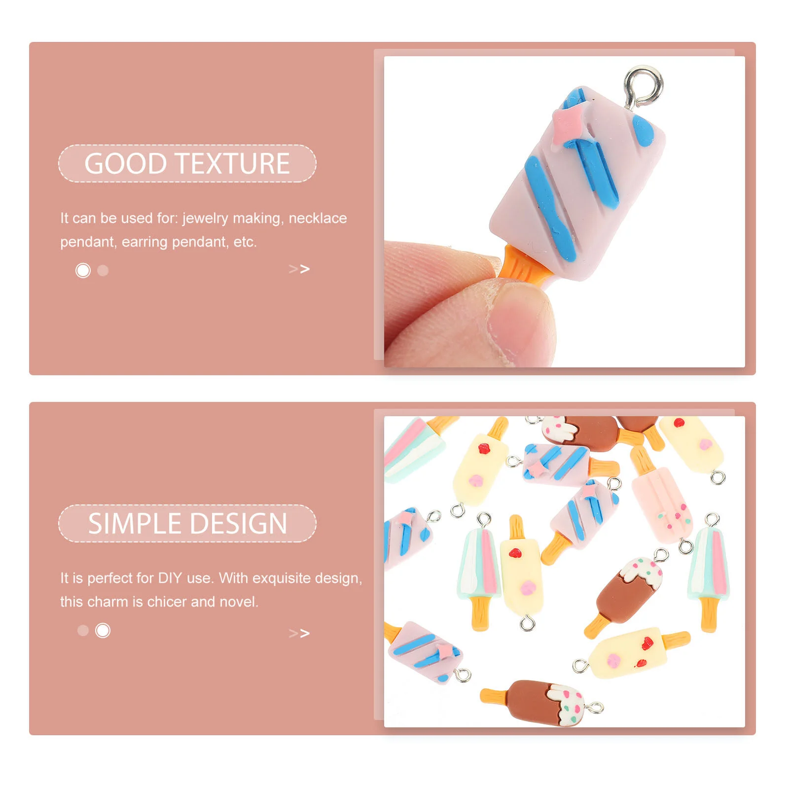 20 Pcs Handmade Supplies Mini Resin Charms Crafting Necklace Bracelet Bracelets Pendants Jewelry Making Braclet Keychain