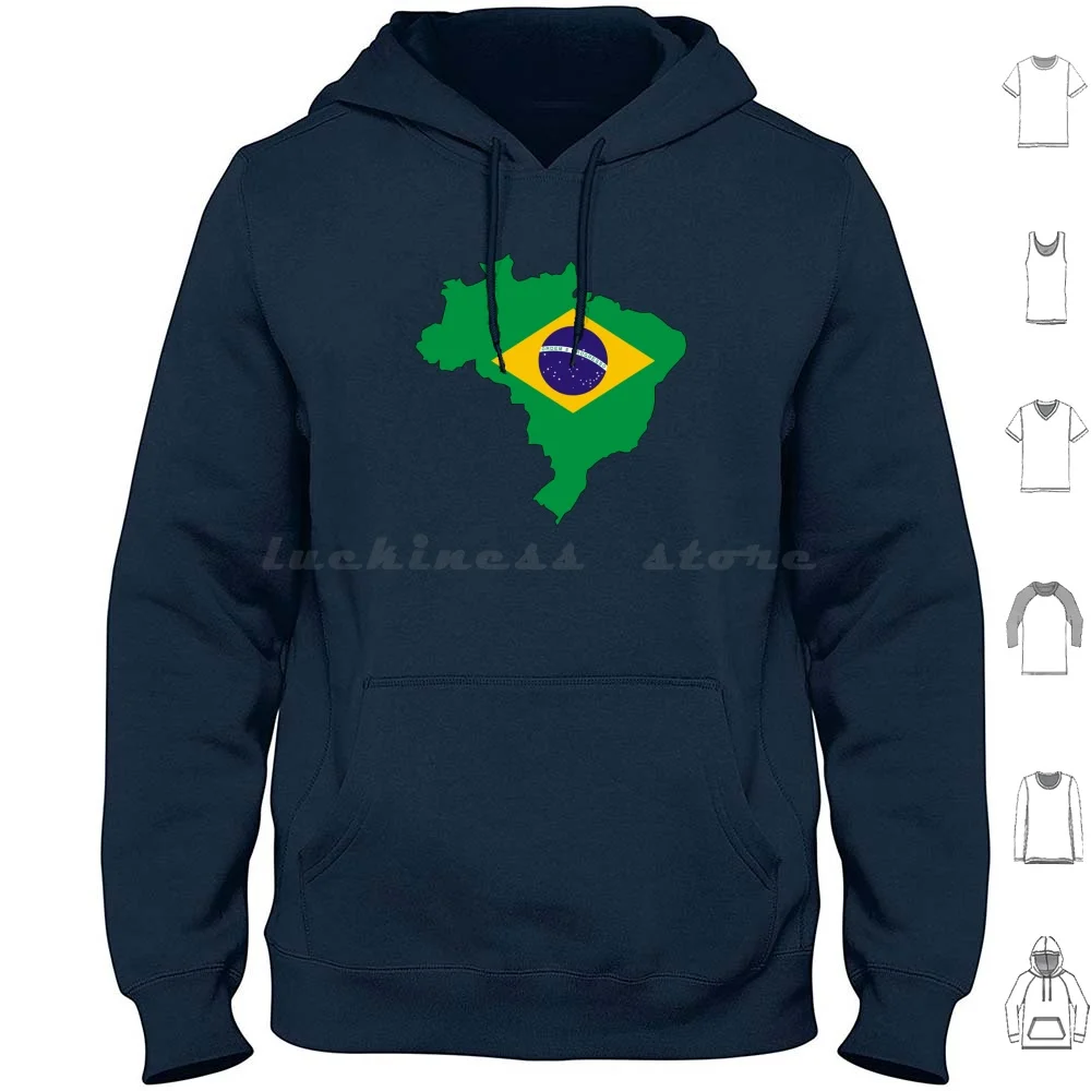 Худи с длинным рукавом и изображением флага бразилии