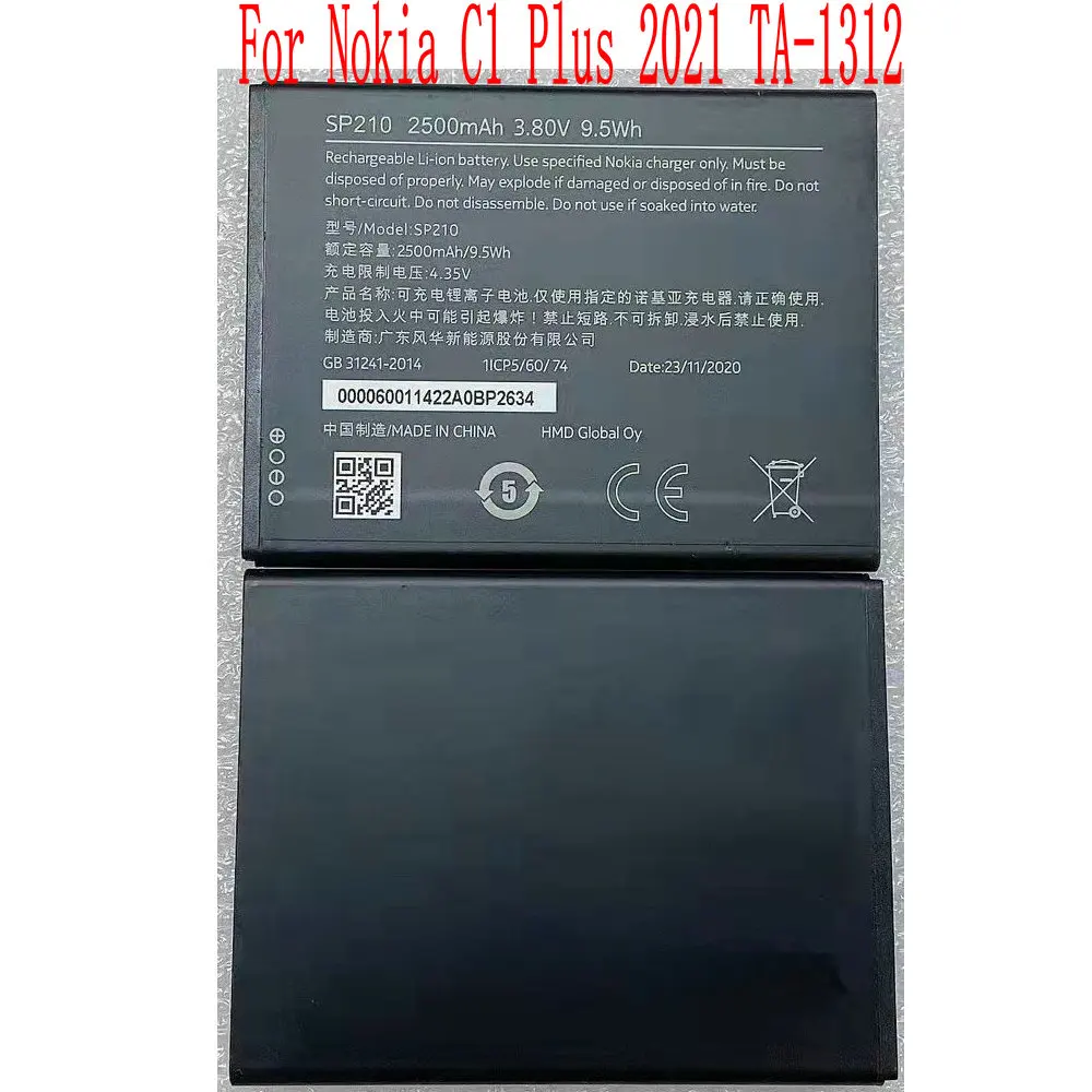 3.8V Brand new spot 2500mAh SP210 For Nokia C1 Plus 2021 TA-