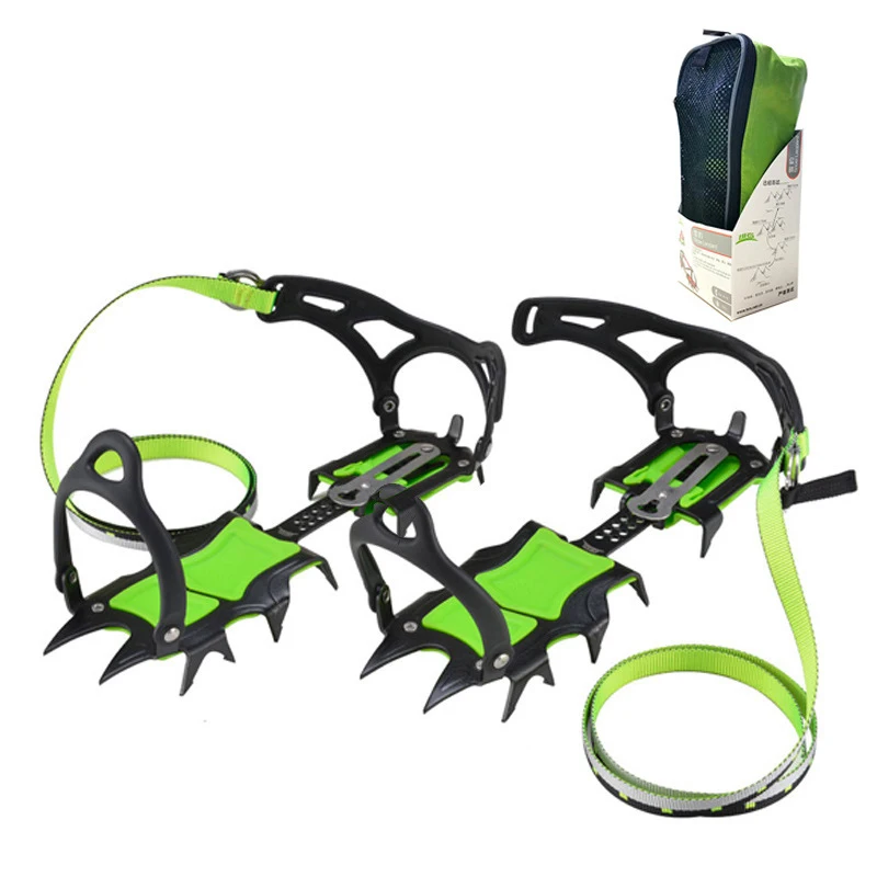 BRS-S1A/S1B 14 Teeth Claws Crampons Shoes Ice Crampons Snow Non slip Cover Ice Gripper Manganese Steel Outdoor Ski Ice Climbing