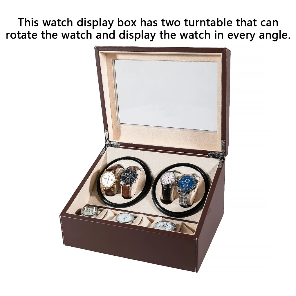 

Electric Watch Winder Box Rotater Holder Organizer Automatic Mechanical Collection Boxes Showcase Storage Case US Plug