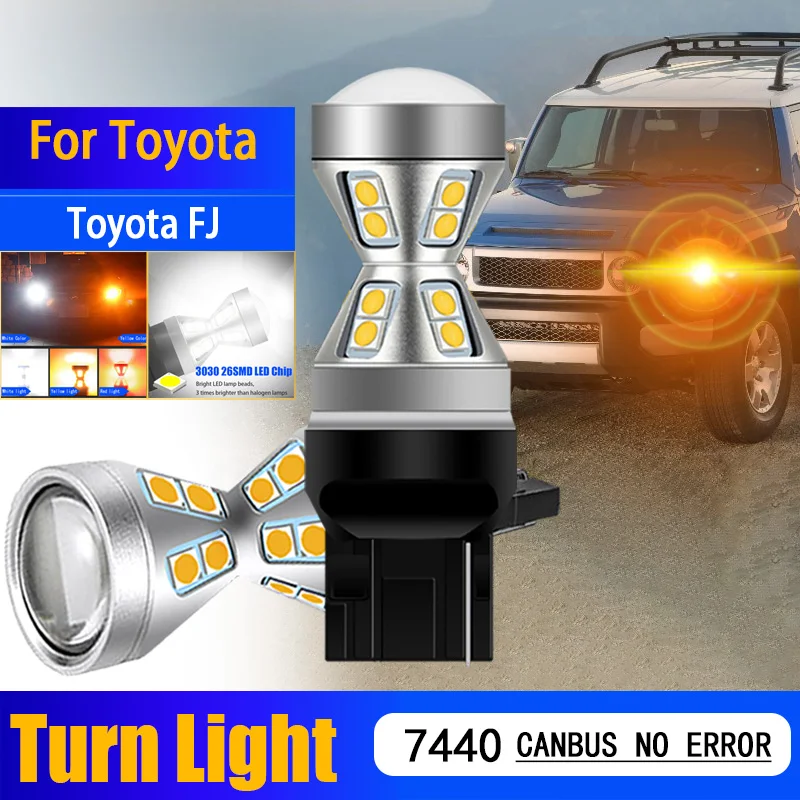

2PCS 7440 7440A 7441 WY21W Anti Hyper Flash Canbus No Error LED Turn Signal Lights Amber Blinker Bulbs Yellow Lamp For Toyota FJ
