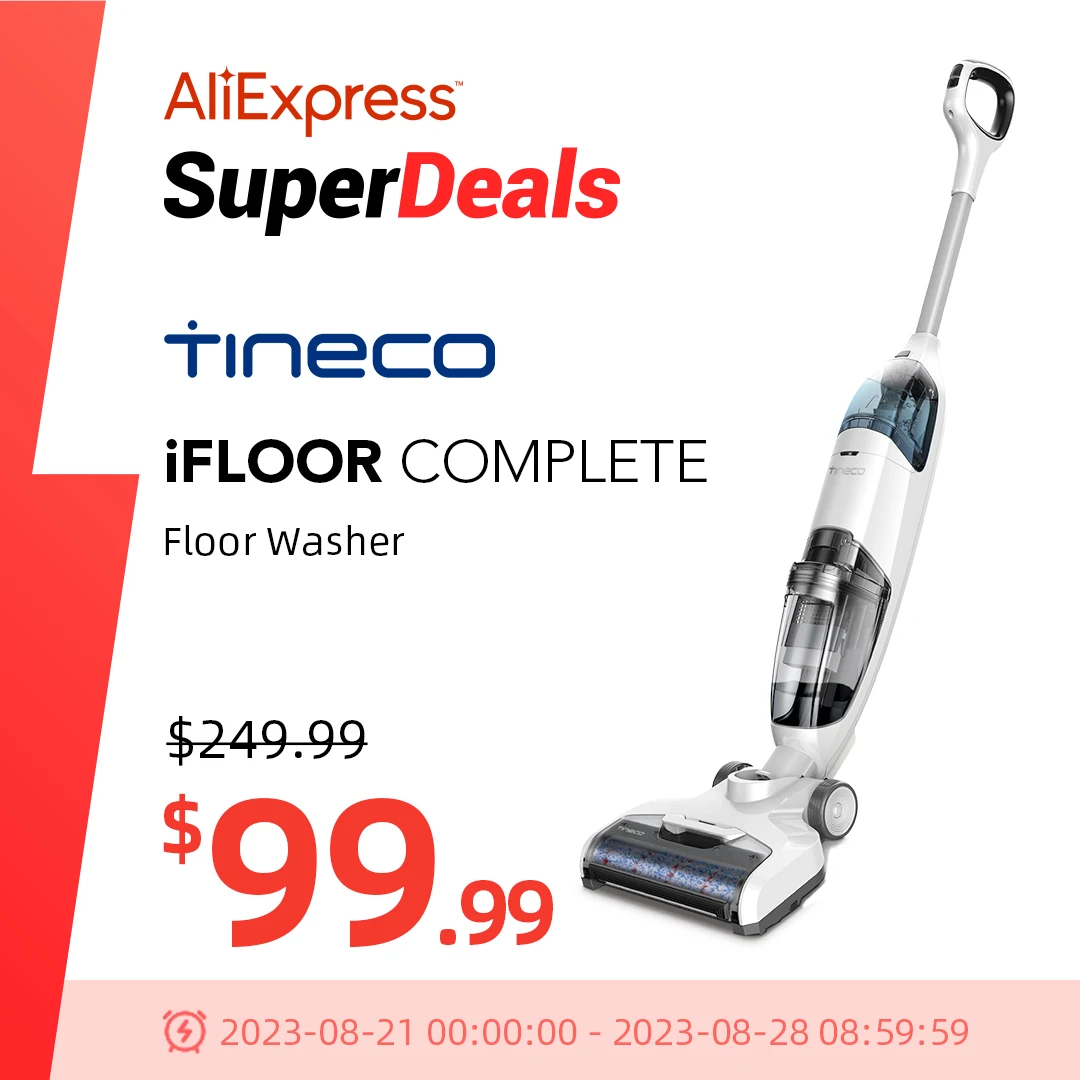 Tineco iFloor Complete Cordless Wireless Wet Dry Vacuum Cleaner Multi-Surface Smart Handheld Floor Washer Mop